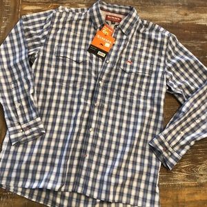 Men’s Simms Large Oxford Blue Plaid